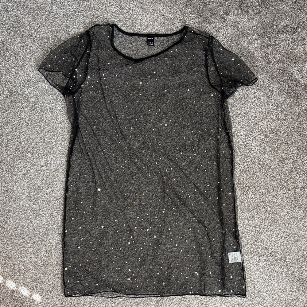 Sheer Black Glitter Top
